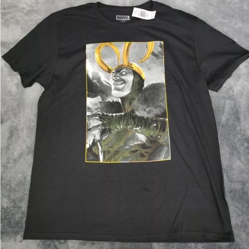 Marvel LOKI GOLDEN HORNS Black T-Shirt